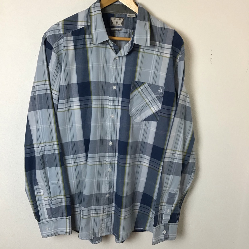 Volcom- Ex - Factor Plaid Button Down